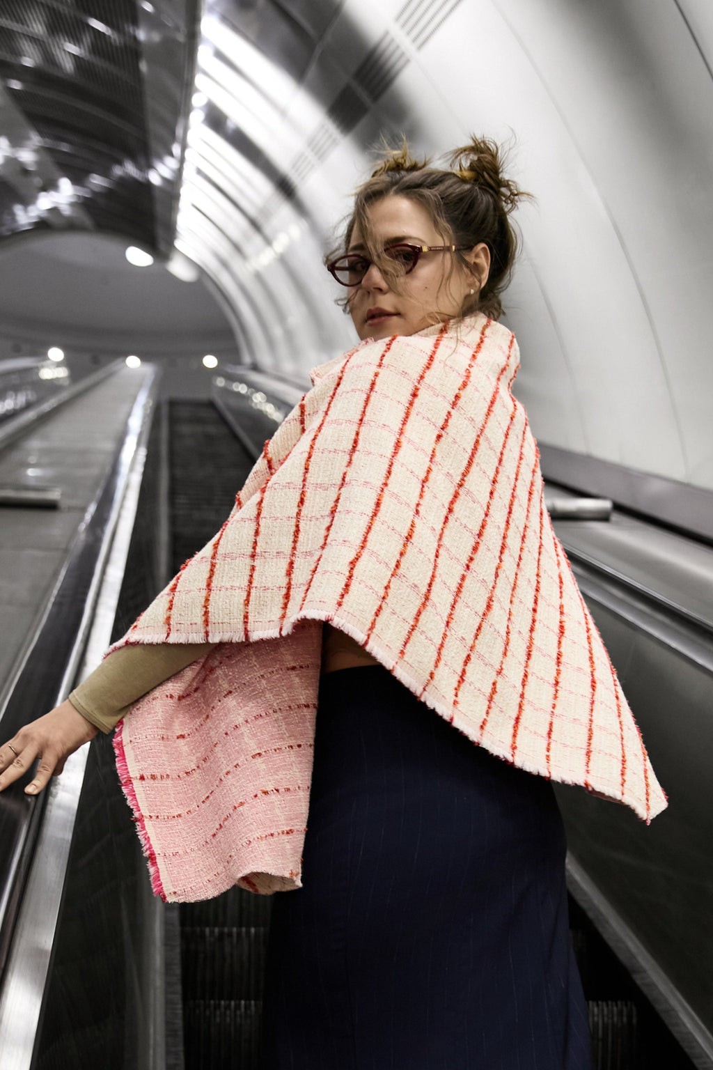Patternalism pattern #0101 cape – back view, female model