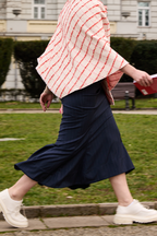 Patternalism pattern #0104 godet skirt – side view, female model