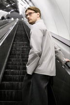Patternalism pattern #0102 men shirt   – backside view, male model