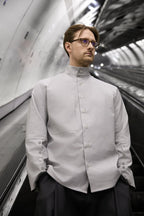  Men shirt made from Patternalism sewing pattern #0102 – front view, male model