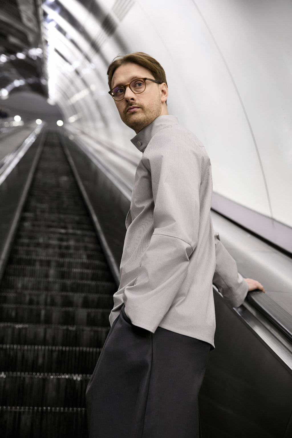 Patternalism pattern #0102 men shirt   – side view, male model