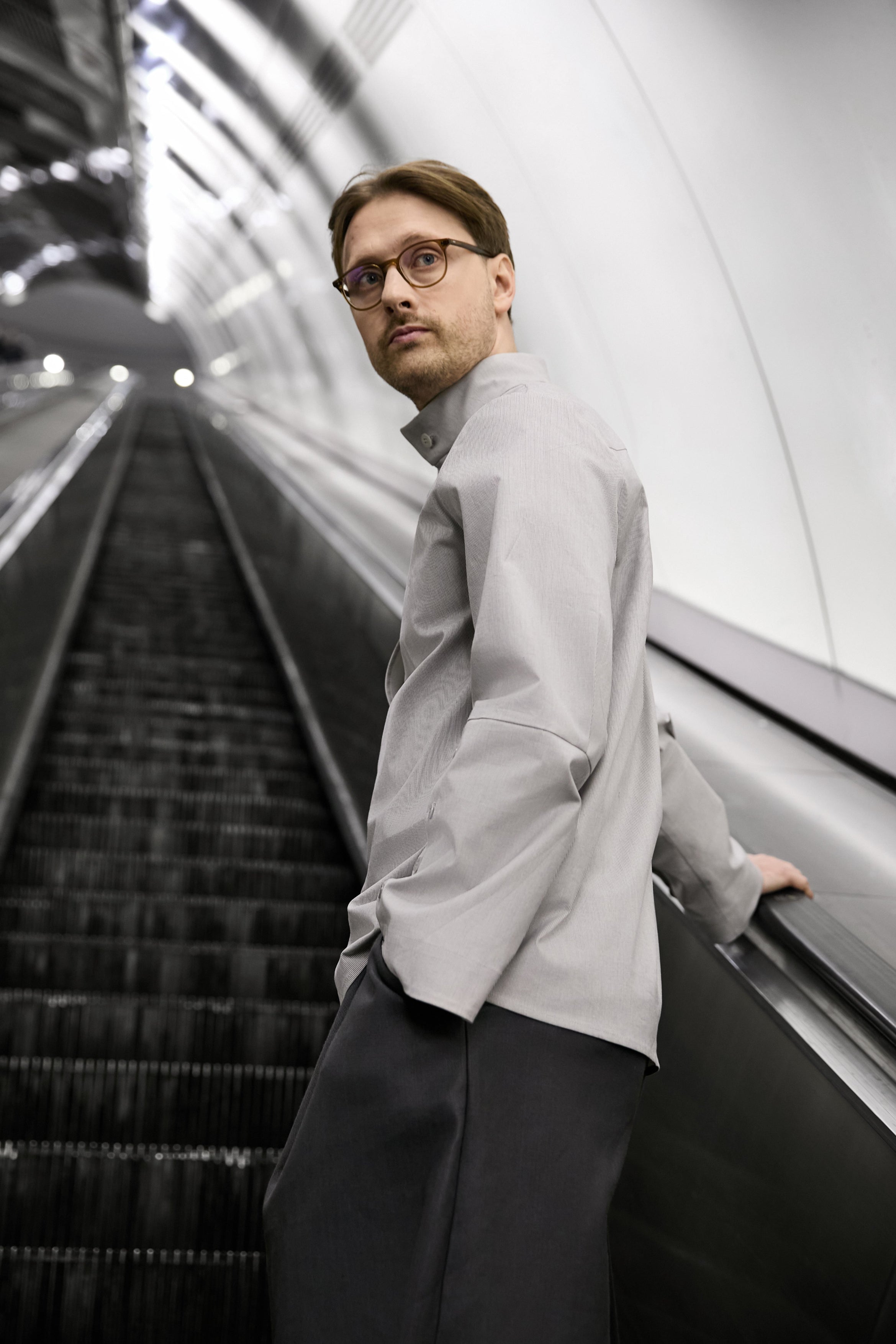 Patternalism pattern #0102 men shirt   – side view, male model