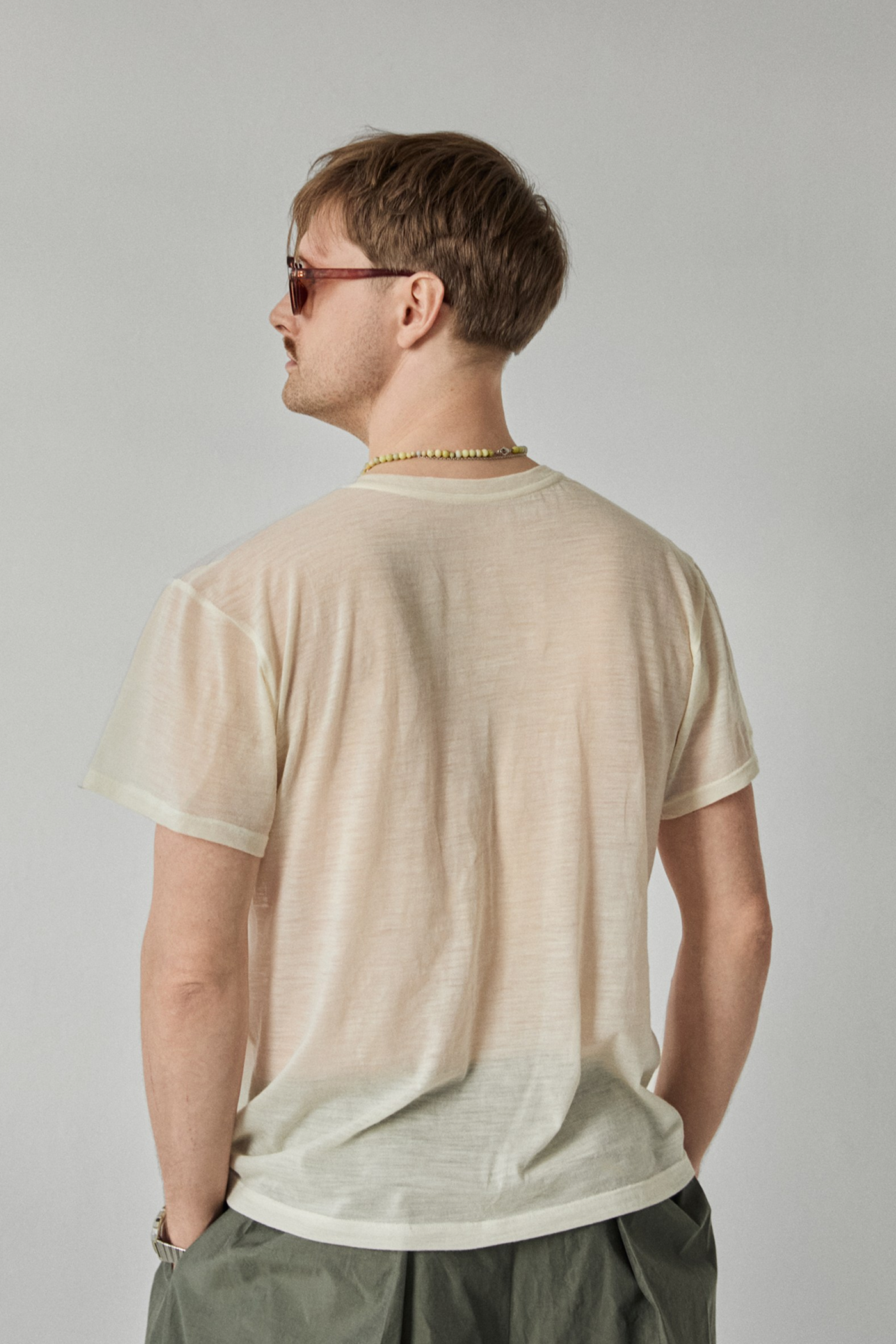 Patternalism pattern #0203 men t-shirt – back view, male model