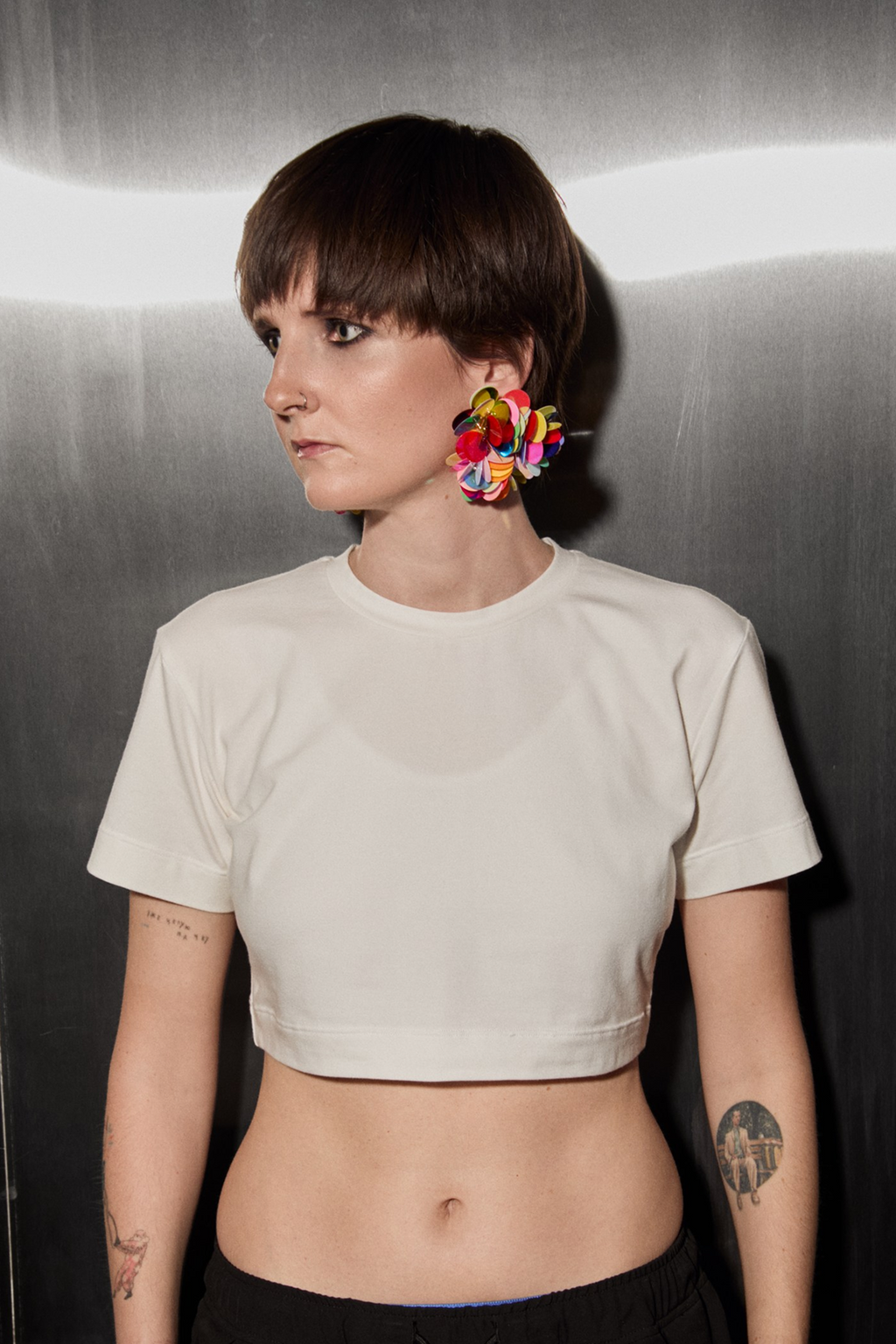 Patternalism pattern #0207 crop top – front view, female model