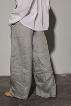 Patternalism pattern #0204 women pleated pants – backside view, female model
