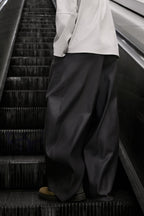 Patternalism pattern #0103 men pleated pants – back view, male model