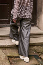Patternalism pattern #0107 women pleated pants – back view, female model